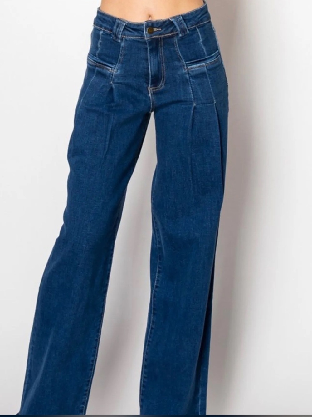 High-Rise Wide-Leg Jeans in Deep Blue